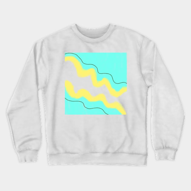 Green yellow watercolor pastel art Crewneck Sweatshirt by Simplecooldesignss